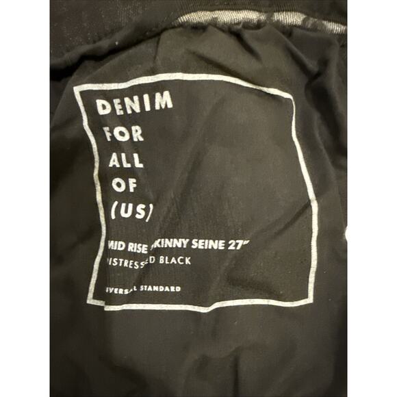 Universal Standard Jeans Sz 40 Womens Plus Skinny Distressed Black 27" Inseam - Picture 7 of 9